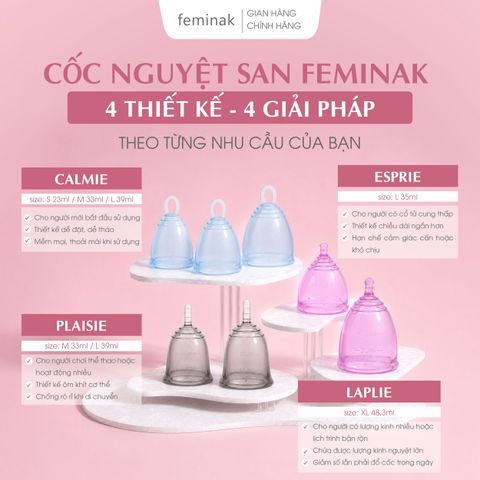 Cốc nguyệt san Nhật Bản siêu mềm, dễ dàng sử dụng Feminak Calmie