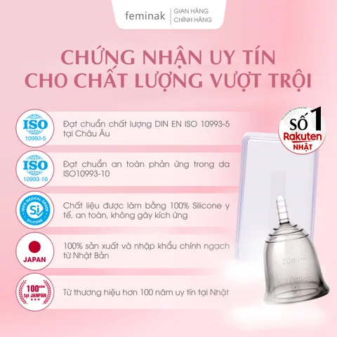 Cốc nguyệt san Nhật Bản - Dành cho người chơi thể thao Feminak Plaisie