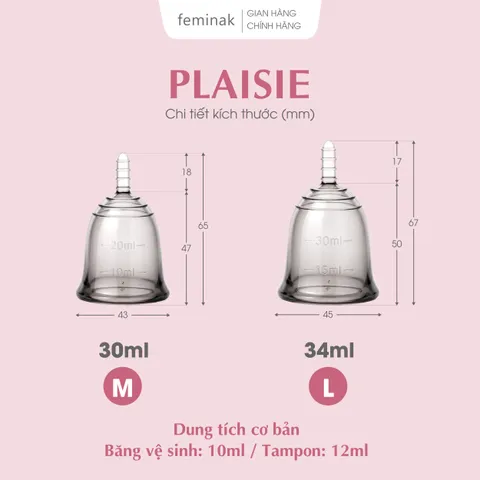 Cốc nguyệt san Nhật Bản - Dành cho người chơi thể thao Feminak Plaisie