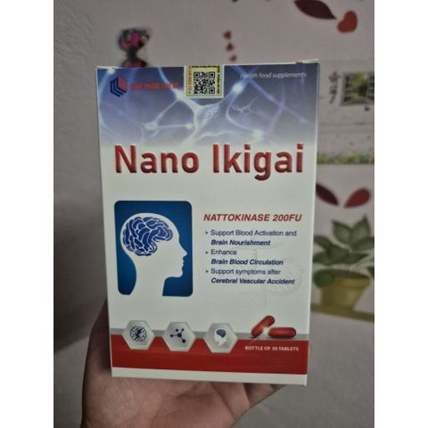 NANO IKIGAI nattokinase 200fu Cải thiện trí nhớ chứng mất ngủ hoạt huyết dưỡng não 30v