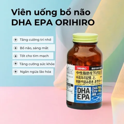Viên Uống DHA EPA Orihiro Nhật Bản 180 Viên – Hỗ Trợ Não, Mắt Và Tim Mạch Bổ Sung Omega-3 Hỗ Trợ Trí Nhớ Và Sức Khỏe