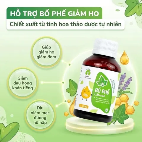 Siro hỗ trợ giảm ho, giảm đờm, giảm đau họng Bổ Phế Lábebé (120ml)