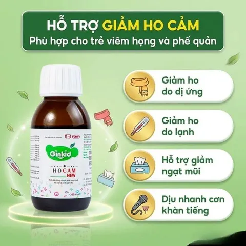 Siro hỗ trợ bổ phế, giảm ho, nhuận phế Ginkid Ho Cam NEW (80ml)