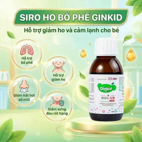 Siro hỗ trợ bổ phế, giảm ho, nhuận phế Ginkid Ho Cam NEW (80ml)
