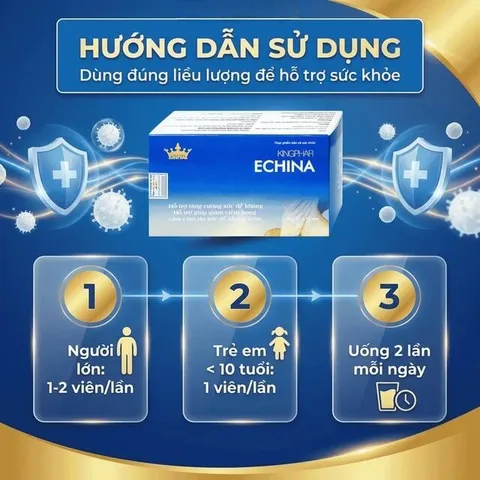 Viên uống hỗ trợ tăng cường sức đề kháng, giúp giảm nguy cơ cảm cúm, viêm họng Echina Kingphar (3 vỉ x 10 viên)