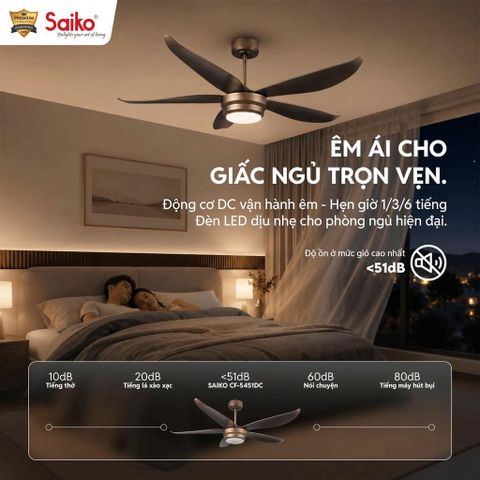Quạt Trần Saiko CF-5450 DC 5 Cánh