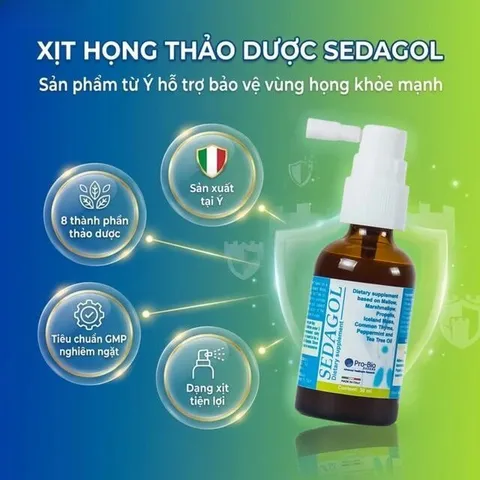 Chai xịt họng hỗ trợ bảo vệ vùng họng, giảm ho, viêm họng, làm sạch họng Sedagol (30ml)