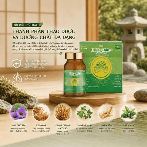 Viên uống bổ phổi, hỗ trợ hệ hô hấp khỏe mạnh Lung Care+ Jpanwell (60 viên)