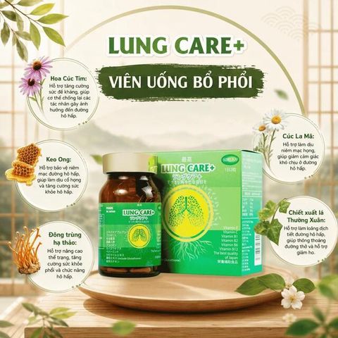 Viên uống bổ phổi, hỗ trợ hệ hô hấp khỏe mạnh Lung Care+ Jpanwell (60 viên)