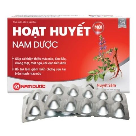Viên uống Hoạt huyết Nam Dược, bổ não, tăng cường tuần hoàn não, an thần (HỘP 5 VỈ)