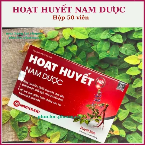 Viên uống Hoạt huyết Nam Dược, bổ não, tăng cường tuần hoàn não, an thần (HỘP 5 VỈ)
