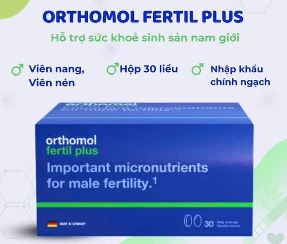 (Đức) Orthomol Fertil Plus Chính Hãng Vitamin Hỗ Trợ Sức Khỏe Sinh Sản Nam, Hỗ Trợ Chất Lượng Tinh Trùng Cho Nam Giới Chuẩn Bị Có Con