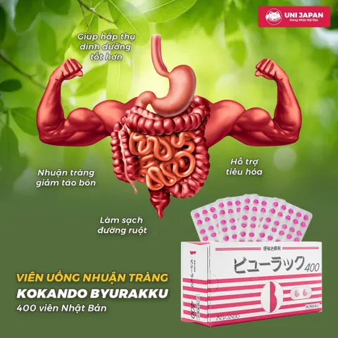 Viên Nhuận Tràng Kokando  Byurakku  400 Viên Nội Địa Nhật Bản - Hỗ Trợ Cải Thiện Táo Bón, Đầy Hơi, Chướng Bụng