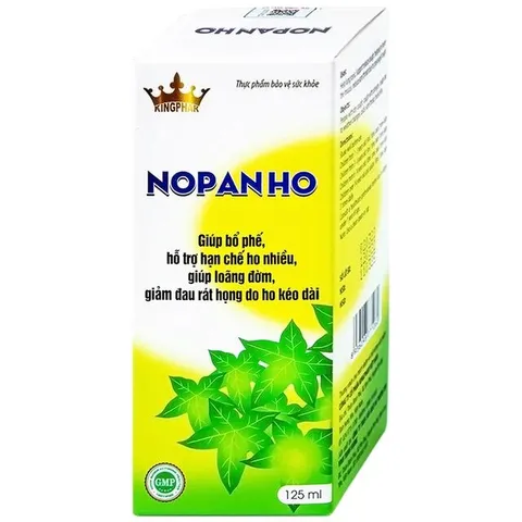 Siro giúp bổ phế, hạn chế ho nhiều, loãng đờm, giảm đau rát họng do ho Nopanho Kingphar (125ml)