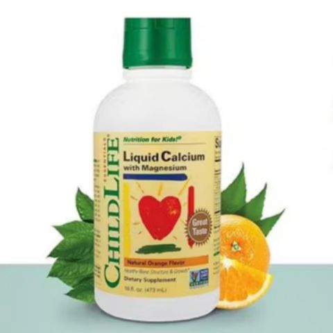 ChildLife Liquid Calcium with Magnesium dạng nước vị Cam cho trẻ 6 tháng - 12 tuổi |473 mL| Xây dựng hệ xương vững chắc & Phòng ngừa còi xương hiệu quả [S/P Chuẩn Mỹ]