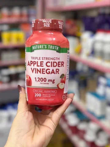 Thanh lý hàng méo hộp- Giấm Táo Hỗ Trợ Giảm Cân Nature's Truth 1200mg - Viên Uống Thanh Lọc Cơ Thể, Không Vị Chua, 200 Viên Mỹ