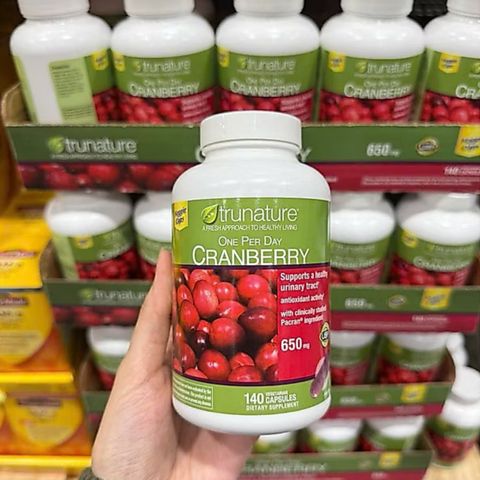 Viên uống TruNature Cranberry 650 mg |140 viên| Hỗ trợ sức khỏe đường tiết niệu - Kháng khuẩn & Ngừa viêm [S/P nội địa Mỹ không tem]