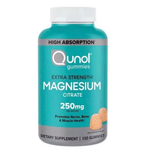 Kẹo gum Qunol Gummies Extra Strength Magnesium Citrate 250 mg |150 viên| Thư giãn cơ - Giảm đau mỏi cơ & Hỗ trợ sức khỏe xương