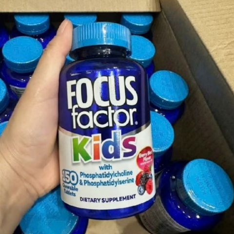 Viên nhai Focus Factor Kids |150 viên| Tăng cường trí nhớ - Phát triển não bộ & Bổ sung dưỡng chất toàn diện cho trẻ từ 4 tuổi trở lên [S/P Chuẩn Mỹ]