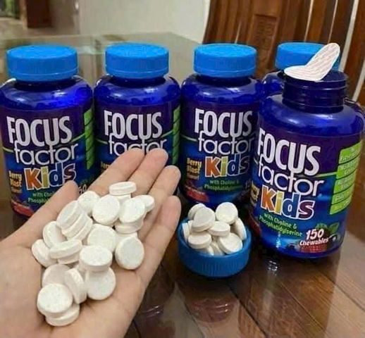 Viên nhai Focus Factor Kids |150 viên| Tăng cường trí nhớ - Phát triển não bộ & Bổ sung dưỡng chất toàn diện cho trẻ từ 4 tuổi trở lên [S/P Chuẩn Mỹ]