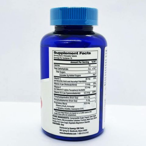 Viên nhai Focus Factor Kids |150 viên| Tăng cường trí nhớ - Phát triển não bộ & Bổ sung dưỡng chất toàn diện cho trẻ từ 4 tuổi trở lên [S/P Chuẩn Mỹ]