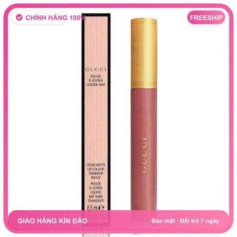 (Hàng Chuẩn) [ tester ]Son Kem Gucci Rouge Liquid Matte 208 They Met In Argentina Màu Hồng Đất Chính Hãng