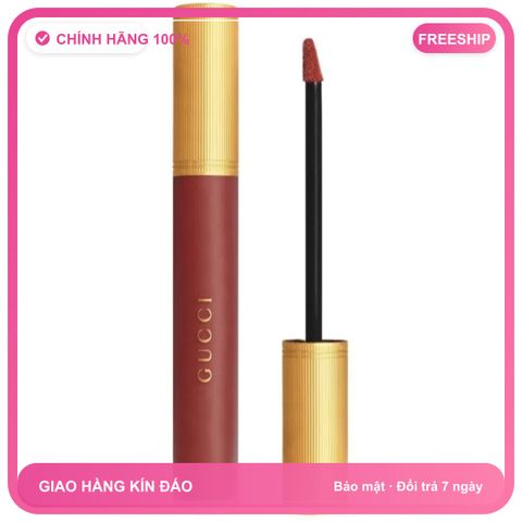 (Chính Hãng) Son Kem Gucci 521 Nellie Cherrie Màu Đỏ Gạch 341918 Đầy Đủ