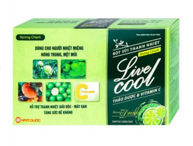 Bột sủi thanh nhiệt Livecool Nam Dược hương chanh, dưa gang hộp 10 gói x 7gram