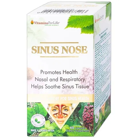 Viên uống hỗ trợ cải thiện viêm xoang, viêm mũi dị ứng, tăng cường sức khỏe đường hô hấp Sinus Nose Vitamins For Life (60 viên)