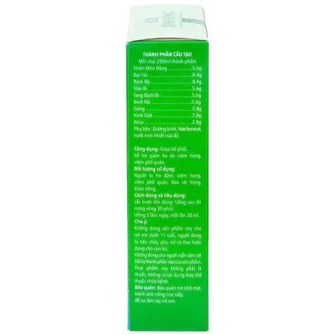 Hỗ trợ giảm ho Thiên Môn Bổ Phổi Bình Đông (280ml)