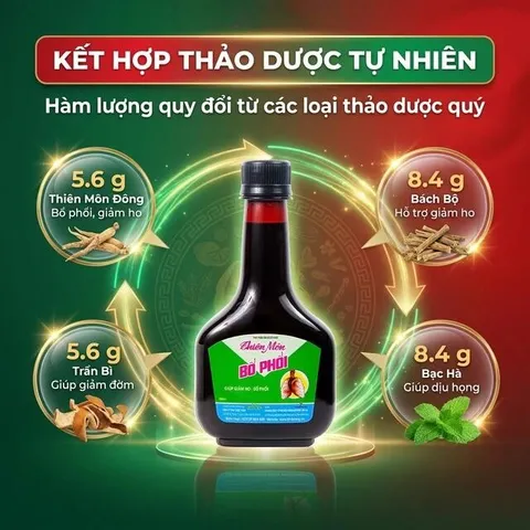 Hỗ trợ giảm ho Thiên Môn Bổ Phổi Bình Đông (280ml)
