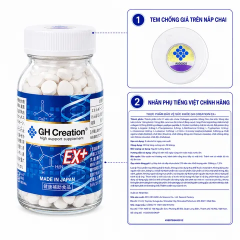 (Có Tem) Viên uống tăng chiều cao Nhật Bản GH Creation EX+ - Hỗ trợ phát triển chiều cao tự nhiên cho trẻ từ 10-30 tuổi