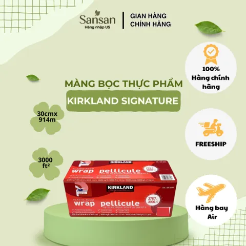Màng Bọc Thực Phẩm Kirkland Signature 30cm x 914m (12 Inch x 3000 Feet) Kèm Dao Cắt Trượt - Màng Bọc PVC Cao Cấp