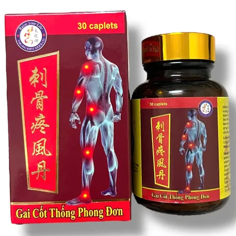Viên uống Gai cốt thống phong đơn hỗ trợ đau nhức xương khớp - Hộp 30 viên - Xuất xứ Malaysia - Mã số 1508