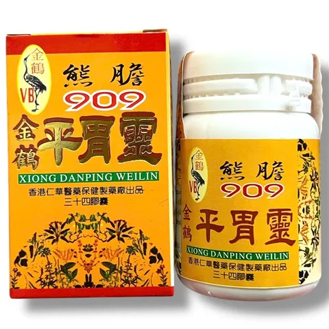 Viên uống điều trị đau bao tử, viêm loét , trào ngược dạ dày, ợ chua, khó tiêu, xung huyết hang vị Bình Vị Linh Bao Tử - Xiong Dan Ping Weilin 909 - Mã số 2118
