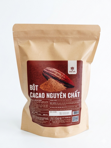 Bột Cacao Nguyên Chất Deva 500g - Hương Vị Đắng Đặc Trưng, Phù Hợp Cho Keto, Pha Chế Socola Nóng, Thực Phẩm Ăn Kiêng