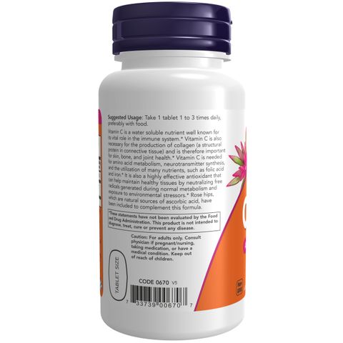 Vitamin C 500 Now Foods hỗ trợ tăng cường sức đề kháng