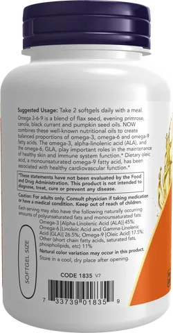 Viên Omega 369 1000mg NOW Foods - Bổ Sung Omega 3, 6, 9 Giúp Tăng Cường Sức Khỏe Và Làm Đẹp Da, Hỗ Trợ Trí Não 100 Viên Nang
