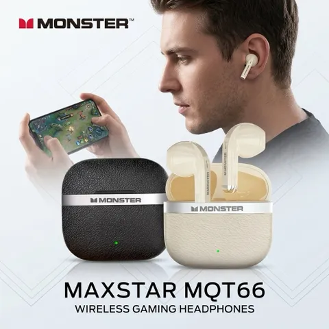 Tai Nghe Bluetooth TWS Monster Maxstar MQT66, Bluetooth 6.0, Pin Lâu, Game Mode, Lọc Ồn Thông Minh