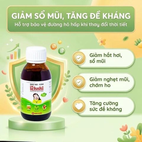 Siro hỗ trợ giảm ho tiêu đờm Ích Nhi Nam Dược (90ml)