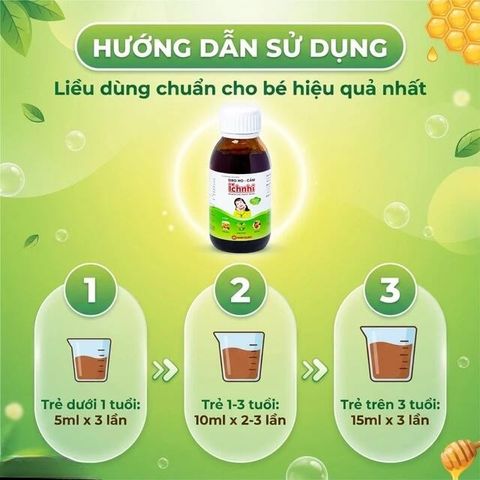 Siro hỗ trợ giảm ho tiêu đờm Ích Nhi Nam Dược (90ml)