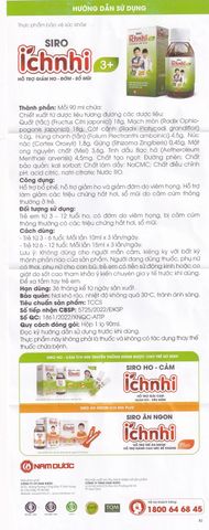Siro Ích Nhi 3+ Nam Dược 90ml – Hỗ trợ giảm ho, tiêu đờm, chăm sóc đường hô hấp