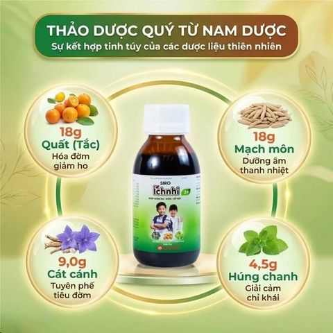 Siro Ích Nhi 3+ Nam Dược 90ml – Hỗ trợ giảm ho, tiêu đờm, chăm sóc đường hô hấp