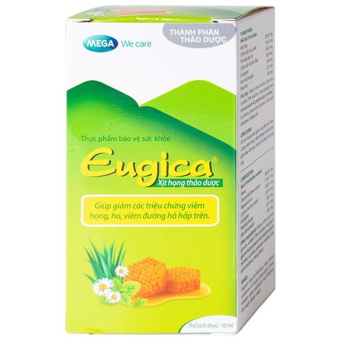 Chai xịt họng thảoo dượcc giúp giảm ho Eugica Mega (10ml)