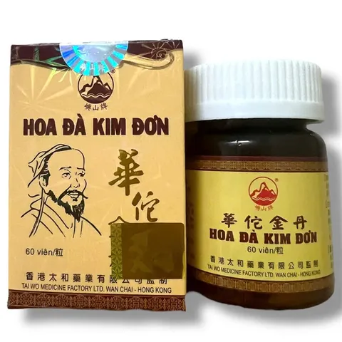 Viên uống đau nhức xương khớp, tê bì chân tay Hoa đà kim đơn - Hộp 60 viên - Xuất xứ Hồng Kong - Mã 1385