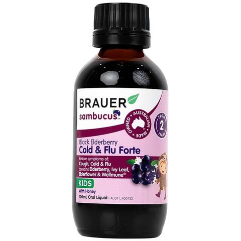 Siro hỗ trợ giảm các triệuu chứngg ho sổ mũi do cảm Black ElderBerry Cold And Flu Forte (100ml)