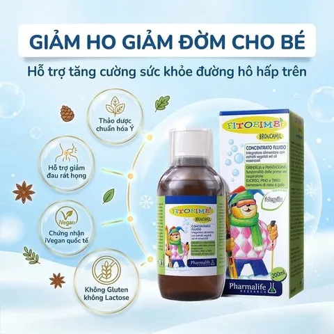 Siro hỗ trợ giảm ho, giảm đờm Fitobimbi Broncamil (200ml)