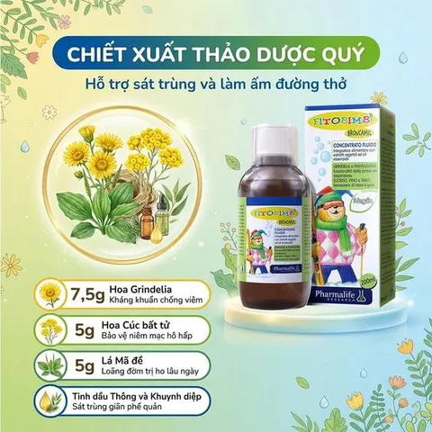 Siro hỗ trợ giảm ho, giảm đờm Fitobimbi Broncamil (200ml)