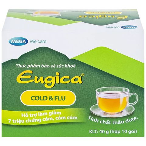 Cốm hỗ trợ làm giảm các triệuu chứngg cảm Eugica Cold & Flu Mega (10 gói)