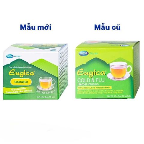 Cốm hỗ trợ làm giảm các triệuu chứngg cảm Eugica Cold & Flu Mega (10 gói)